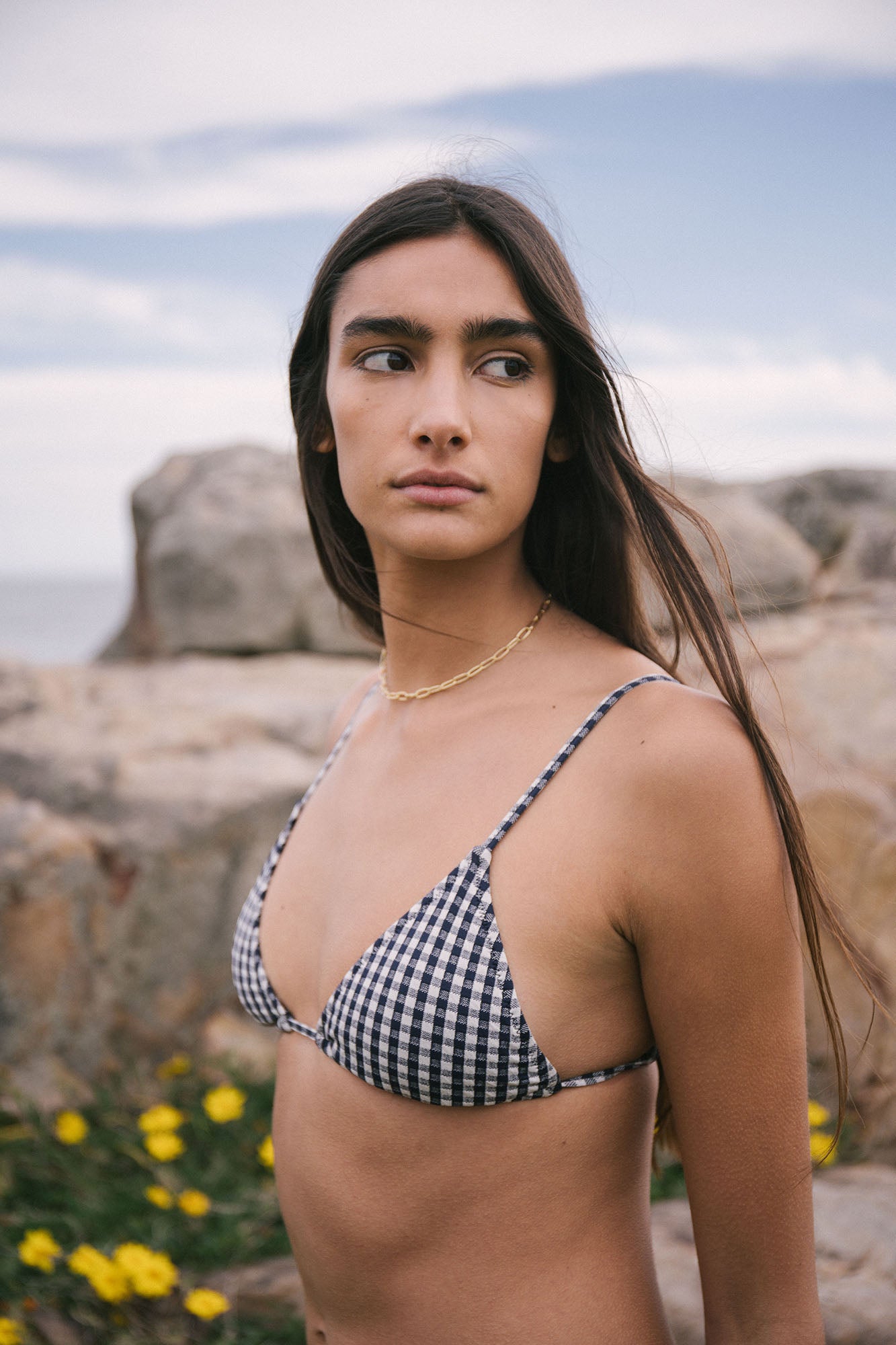 CONJUNTO TOP NINA & BOTTOM ARIA / CUADRILLE AZUL MARINO