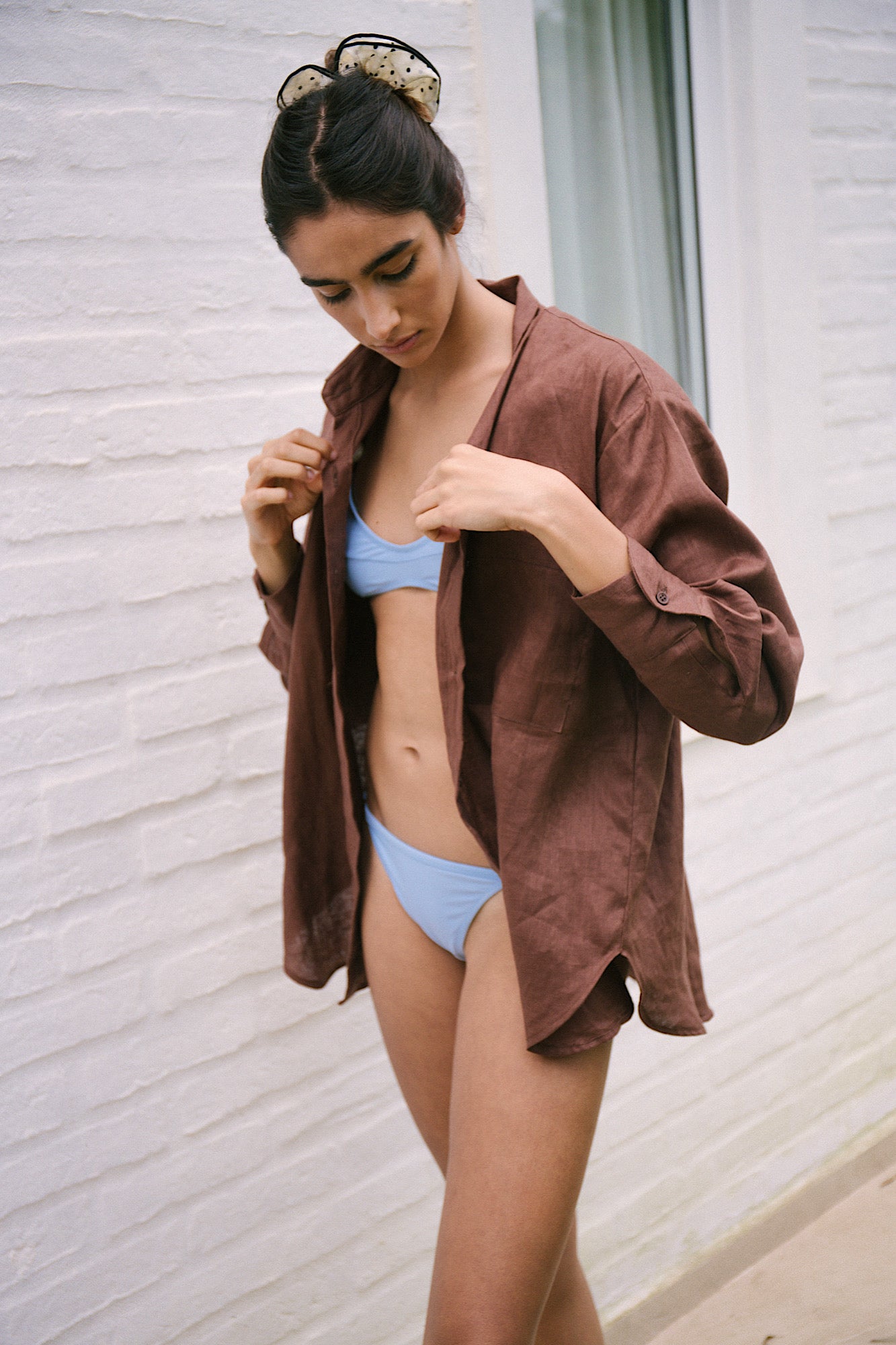 CAMISA OSLA MARRÓN DE LINO