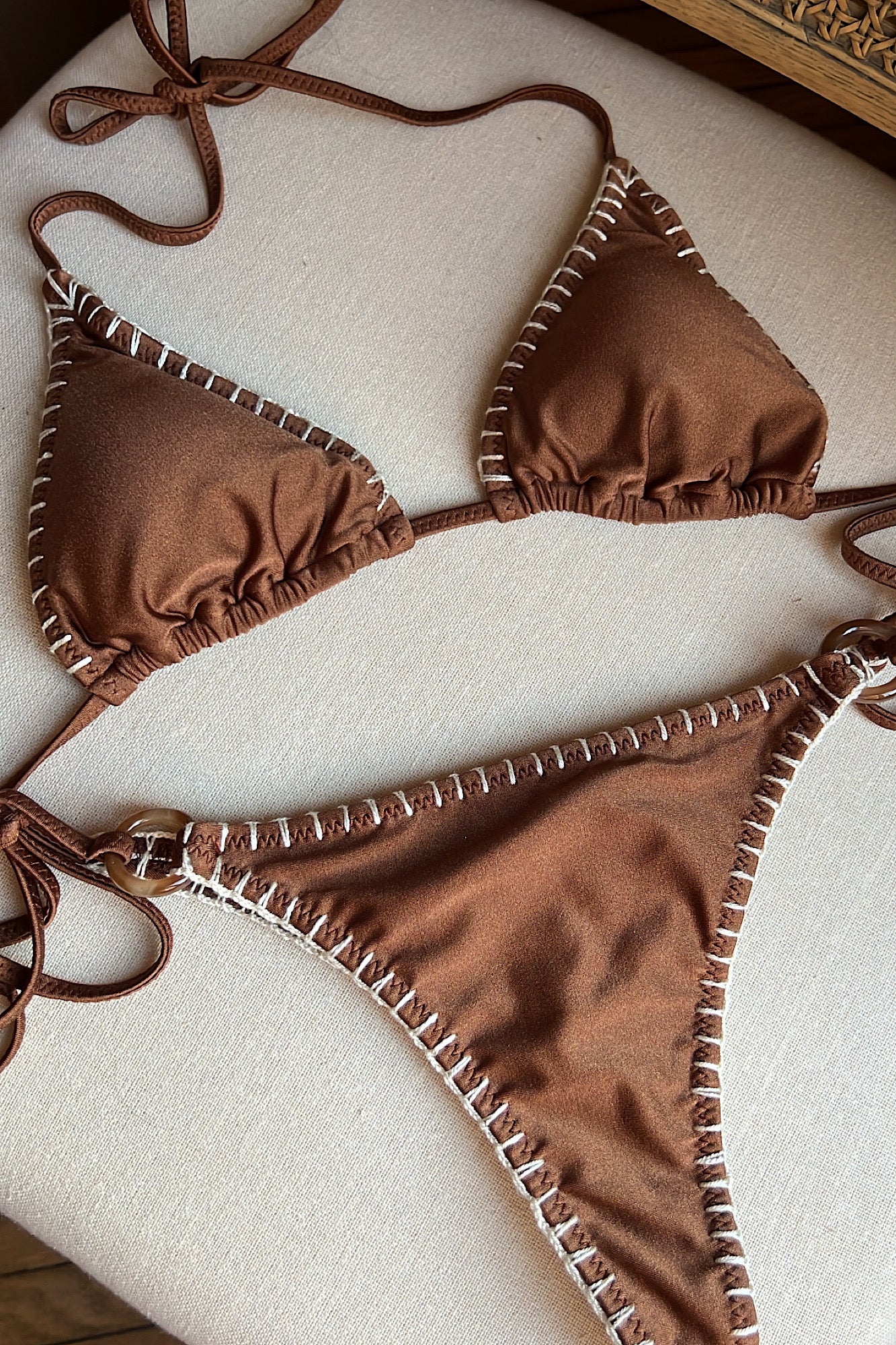 Conjunto de bikini / top Baia bottom Sela chocolate xl